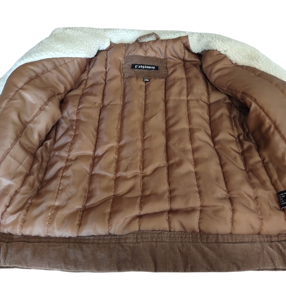 Jennifer.j Women's Corduroy Faux Suede Trimmed Quilted Button Jacket Size M - Picture 7 of 9